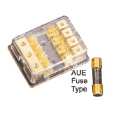 Sterling Power Gold Plated 3x10mm IN 4x6mm AUE Fuse Block.  GFB-3448